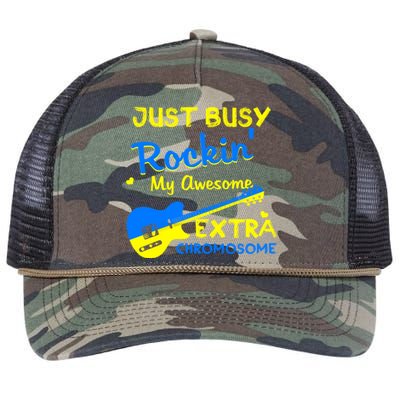 Down Syndrome Awareness Rockin Extra Chromosome 3 21 Gift Retro Rope Trucker Hat Cap