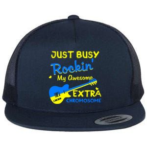 Down Syndrome Awareness Rockin Extra Chromosome 3 21 Gift Flat Bill Trucker Hat