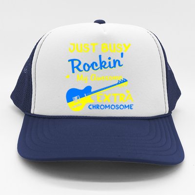 Down Syndrome Awareness Rockin Extra Chromosome 3 21 Gift Trucker Hat