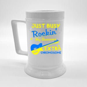 Down Syndrome Awareness Rockin Extra Chromosome 3 21 Gift Beer Stein