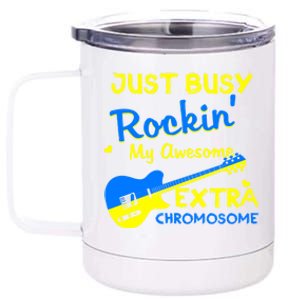 Down Syndrome Awareness Rockin Extra Chromosome 3 21 Gift 12 oz Stainless Steel Tumbler Cup