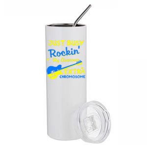 Down Syndrome Awareness Rockin Extra Chromosome 3 21 Gift Stainless Steel Tumbler