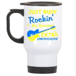 Down Syndrome Awareness Rockin Extra Chromosome 3 21 Gift Stainless Steel Travel Mug