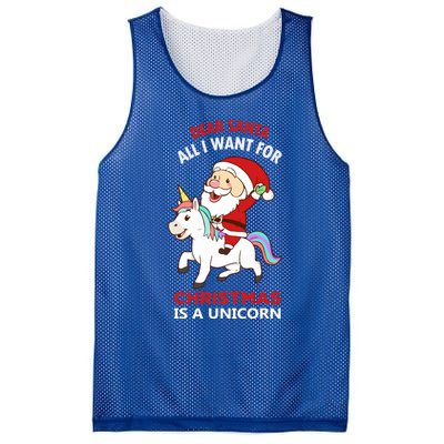 Dear Santa All I Want For Christmas Is A Unicorn Gift Mesh Reversible Basketball Jersey Tank