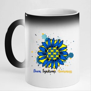 Down Syndrome Awareness Sunflower 11oz Black Color Changing Mug