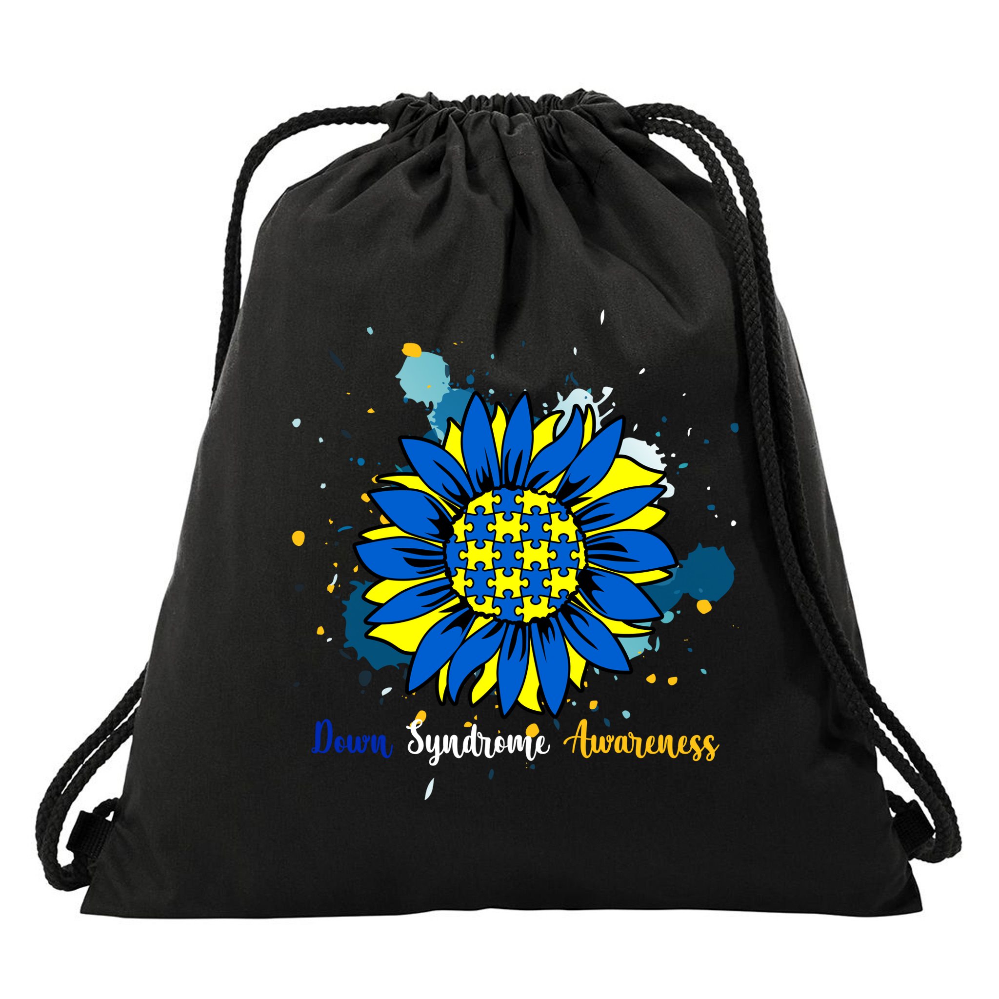 Down Syndrome Awareness Sunflower Drawstring Bag