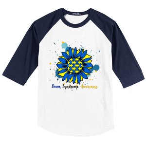 Down Syndrome Awareness Sunflower Baseball Sleeve Shirt