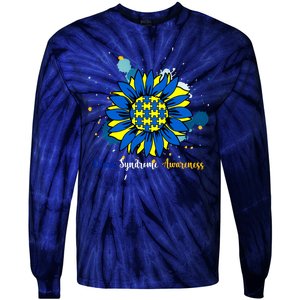 Down Syndrome Awareness Sunflower Tie-Dye Long Sleeve Shirt