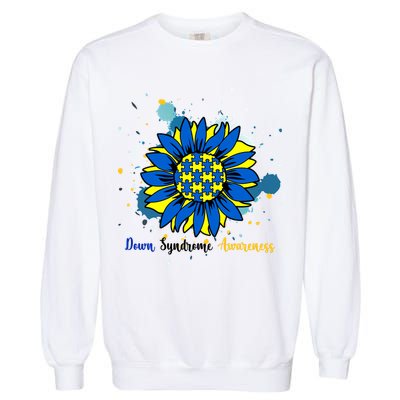 Down Syndrome Awareness Sunflower Garment-Dyed Sweatshirt
