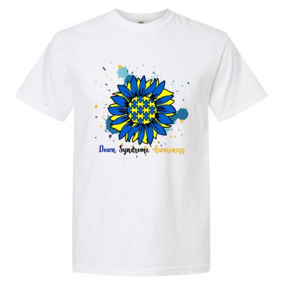 Down Syndrome Awareness Sunflower Garment-Dyed Heavyweight T-Shirt