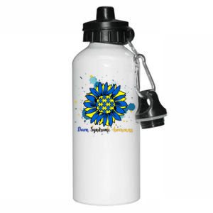 Down Syndrome Awareness Sunflower Aluminum Water Bottle