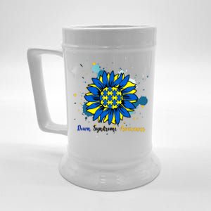 Down Syndrome Awareness Sunflower Beer Stein