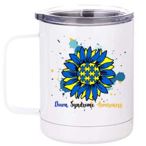 Down Syndrome Awareness Sunflower 12 oz Stainless Steel Tumbler Cup