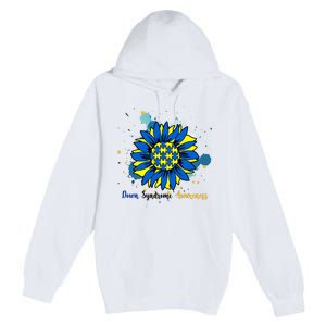 Down Syndrome Awareness Sunflower Premium Pullover Hoodie