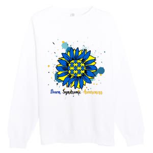 Down Syndrome Awareness Sunflower Premium Crewneck Sweatshirt