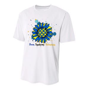 Down Syndrome Awareness Sunflower Performance Sprint T-Shirt