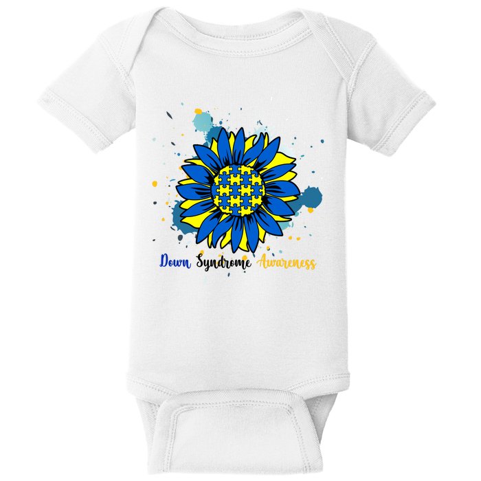 Down Syndrome Awareness Sunflower Baby Bodysuit