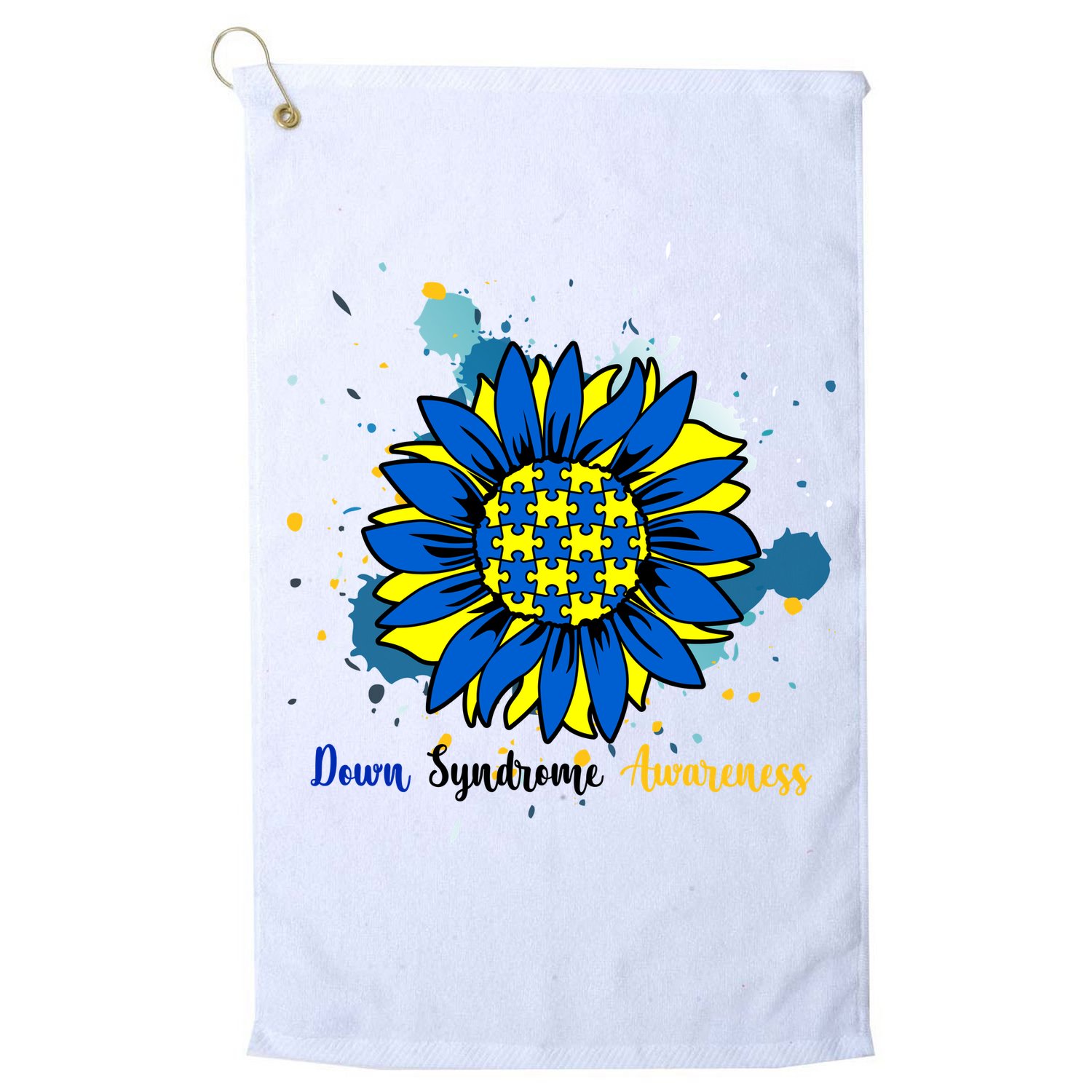 Down Syndrome Awareness Sunflower Golf Towel