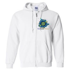 Down Syndrome Awareness Sunflower Full Zip Hoodie