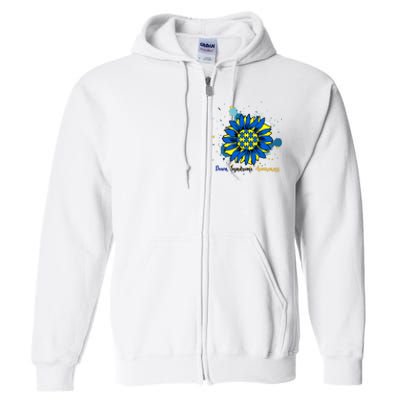 Down Syndrome Awareness Sunflower Full Zip Hoodie