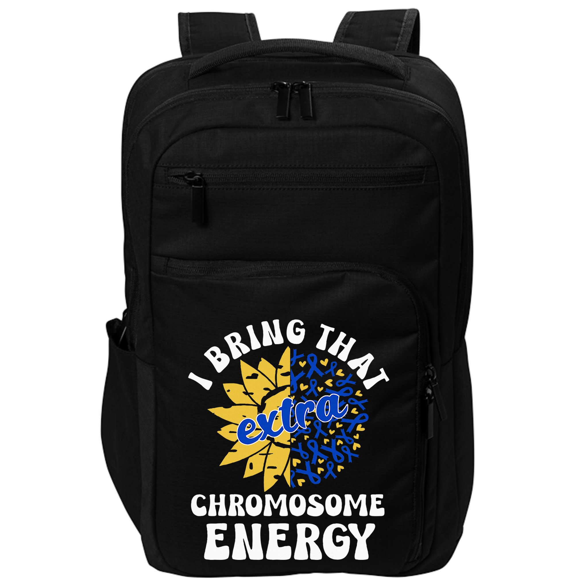 Down Syndrome Awareness Trisomy 21 Flower Impact Tech Backpack