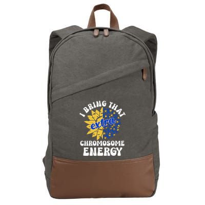 Down Syndrome Awareness Trisomy 21 Flower Cotton Canvas Backpack