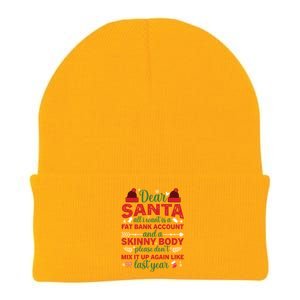 Dear Santa All I Want Is A Fat Bank Account And A Skinny Gift Knit Cap Winter Beanie