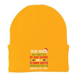 Dear Santa All I Want Is A Fat Bank Account And Skinny Body Gift Knit Cap Winter Beanie