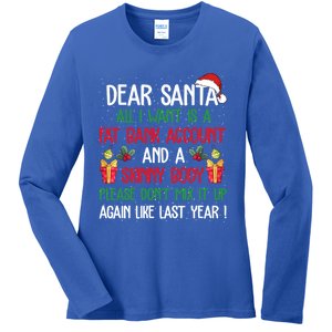 Dear Santa All I Want Is A Fat Bank Account And Skinny Body Gift Ladies Long Sleeve Shirt