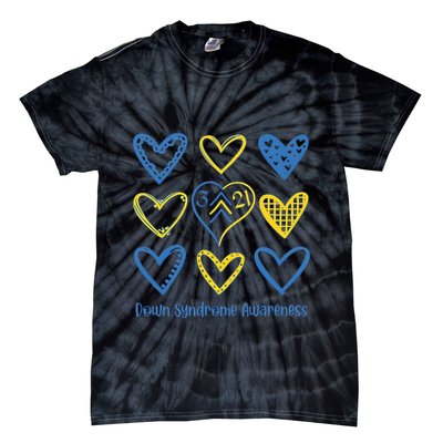 Down Syndrome Awareness Heart Lover Supporter Tie-Dye T-Shirt
