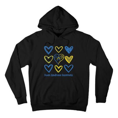 Down Syndrome Awareness Heart Lover Supporter Tall Hoodie