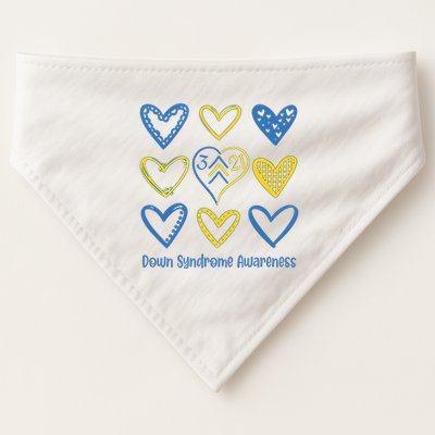 Down Syndrome Awareness Heart Lover Supporter USA-Made Doggie Bandana