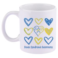 Down Syndrome Awareness Heart Lover Supporter 11oz C Handle Ceramic Mug