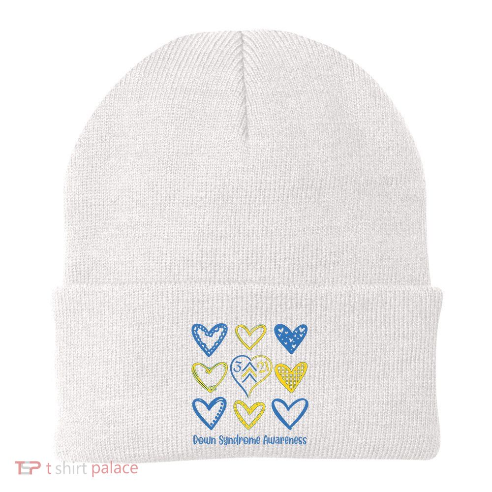 Down Syndrome Awareness Heart Lover Supporter Beanie