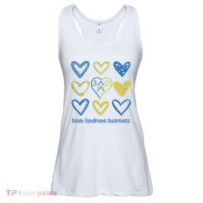 Down Syndrome Awareness Heart Lover Supporter Ladies Essential Flowy Tank