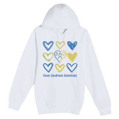 Down Syndrome Awareness Heart Lover Supporter Premium Pullover Hoodie