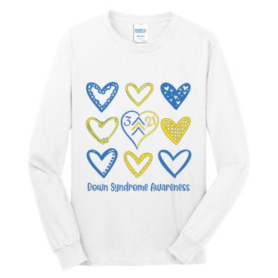 Down Syndrome Awareness Heart Lover Supporter Tall Long Sleeve T-Shirt