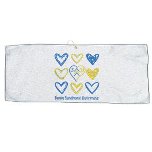 Down Syndrome Awareness Heart Lover Supporter Large Microfiber Waffle Golf Towel