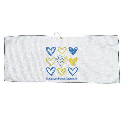 Down Syndrome Awareness Heart Lover Supporter Large Microfiber Waffle Golf Towel