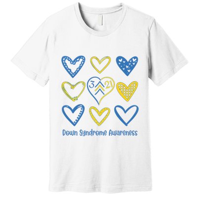 Down Syndrome Awareness Heart Lover Supporter Premium T-Shirt
