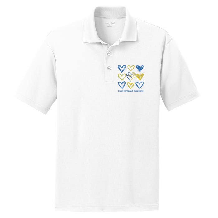 Down Syndrome Awareness Heart Lover Supporter PosiCharge RacerMesh Polo