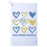 Down Syndrome Awareness Heart Lover Supporter Platinum Collection Golf Towel