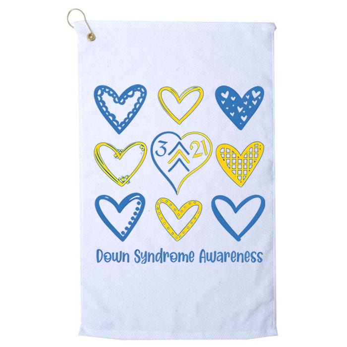 Down Syndrome Awareness Heart Lover Supporter Platinum Collection Golf Towel