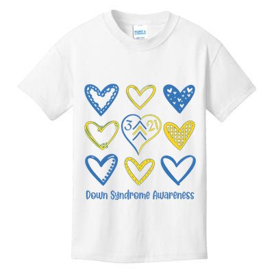 Down Syndrome Awareness Heart Lover Supporter Kids T-Shirt