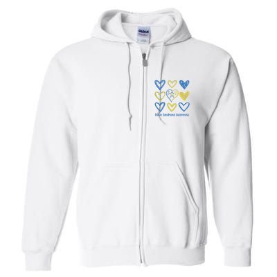 Down Syndrome Awareness Heart Lover Supporter Full Zip Hoodie