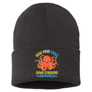 Down Syndrome Awareness Octopus Rock Your Sock Sustainable Knit Beanie