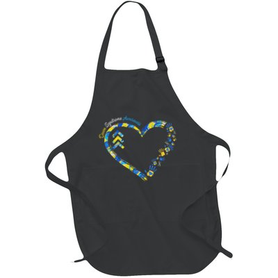 Down Syndrome Awareness Heart Down Right Perfect 321 T21 Apron