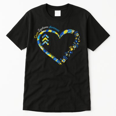 Down Syndrome Awareness Heart Down Right Perfect 321 T21 Tall T-Shirt
