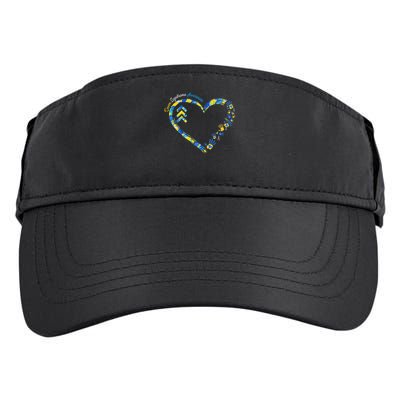Down Syndrome Awareness Heart Down Right Perfect 321 T21 Adult Drive Performance Visor