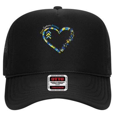 Down Syndrome Awareness Heart Down Right Perfect 321 T21 Trucker Hat